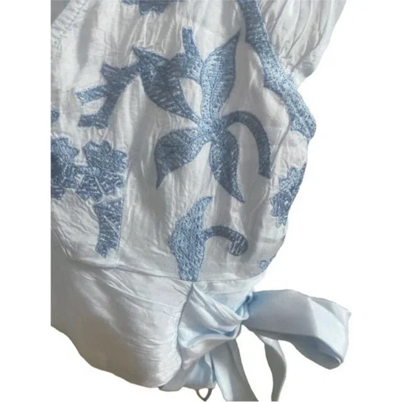 Free People Sahara Crop Top Blue Floral - Picture 6 of 8